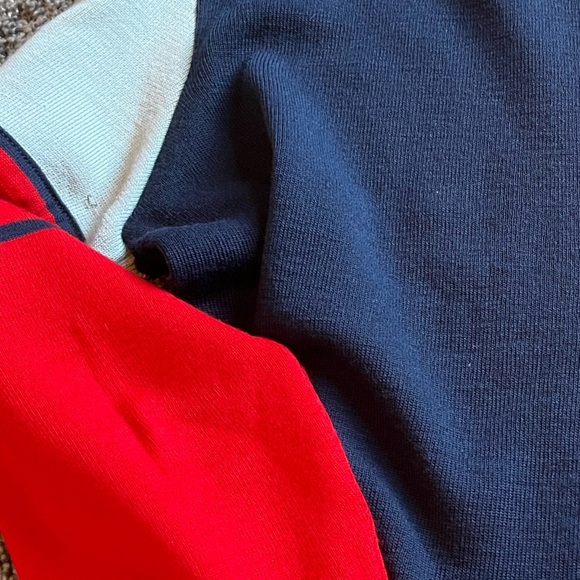 Vintage Demetre Blue and Red Pure Virgin Wool Fair Isle Sweater size large Y2K - Picture 5 of 5